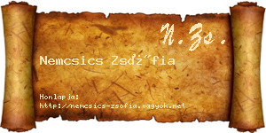 Nemcsics Zsófia névjegykártya